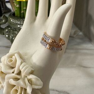 SWAROVSKI Rose Gold and Silver Studded Ring Set